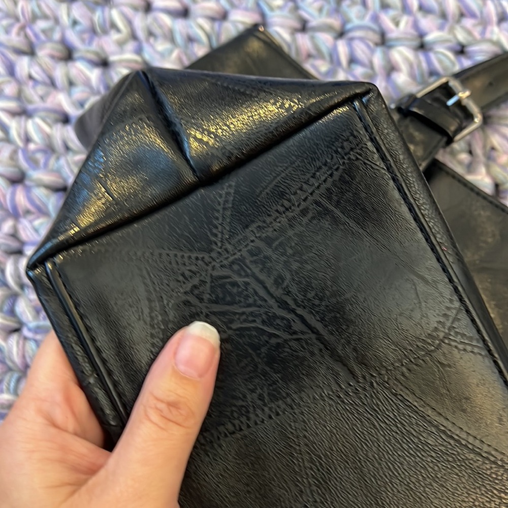 💗👛DESIGNER HANDBAG PURSE👛💗BAG BIG HUGE LARGE NWOT BLACK LEATHER👀LOOK - Picture 11 of 14